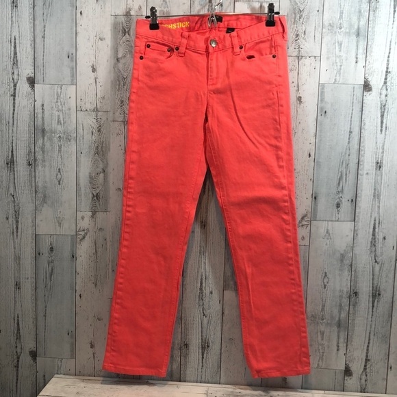 J.Crew Coral Pink Matchstick Jeans 27 - Picture 1 of 11